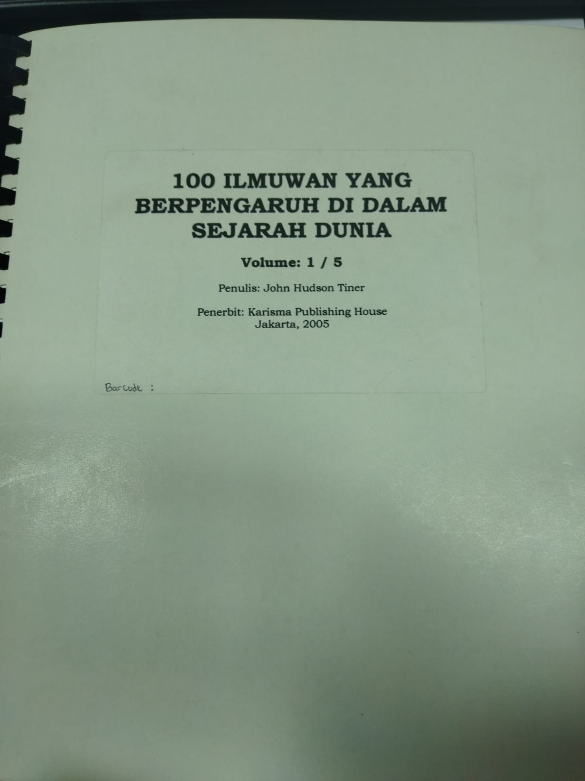 100 ilmuwan yang berpengaruh di dalam sejarah dunia volume 1/5