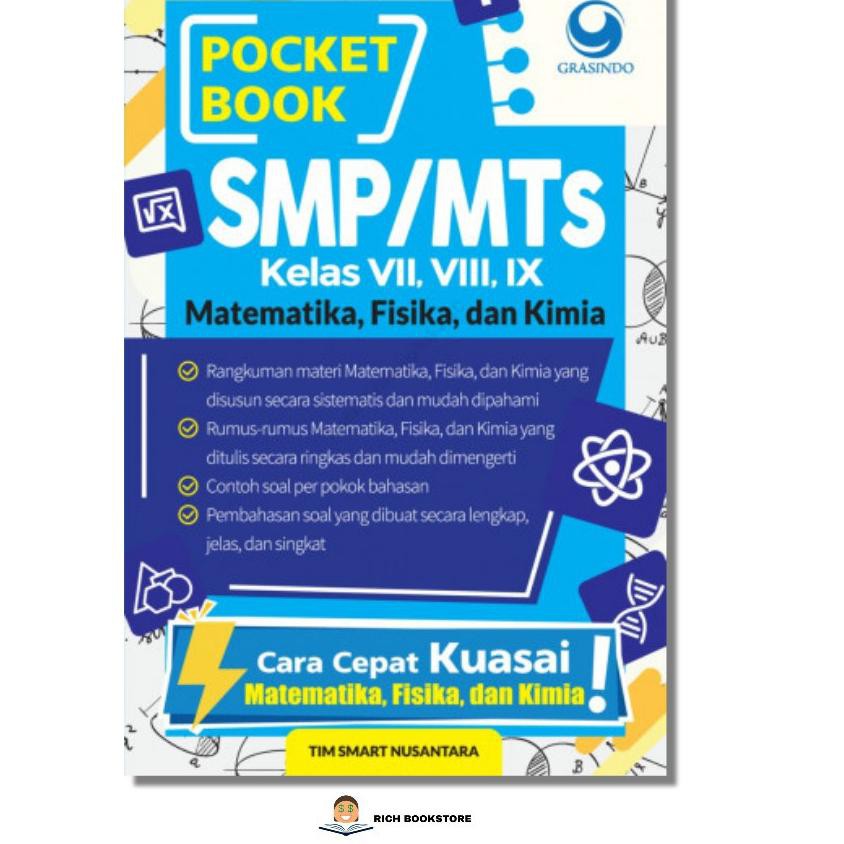 Pocket book SMP/MTs Matematika, Fisika, dan Kimia / Tim Smart Nusantara ; editor: Wisnu Purno Aji
