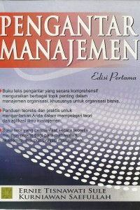 Pengantar Manajemen : Edisi Pertama