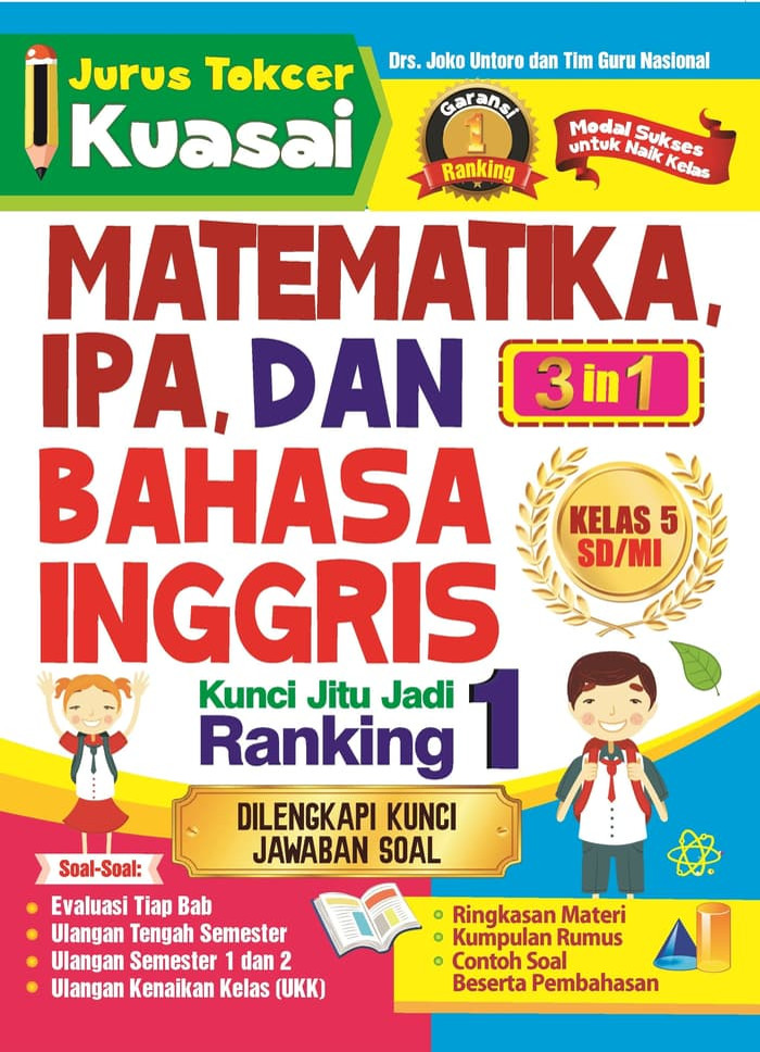 Jurus Tokcer Kuasai Matematika, IPA, dan Bahasa Inggris : Kelas 5 SD/MI