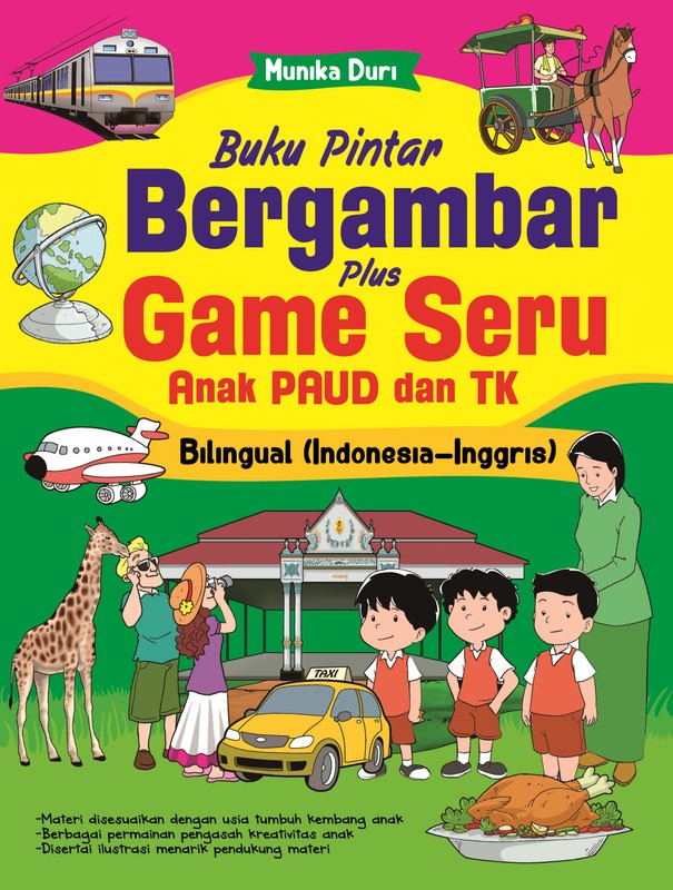 Buku pintar bergambar plus game seru anak paud dan tk