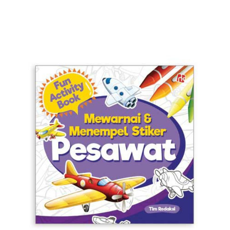 Mewarnai & Menempel Stiker Pesawat