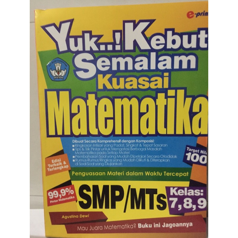Yuk..! kebut semalam kuasau matematika SMP/MTs kelas 7, 8, 9