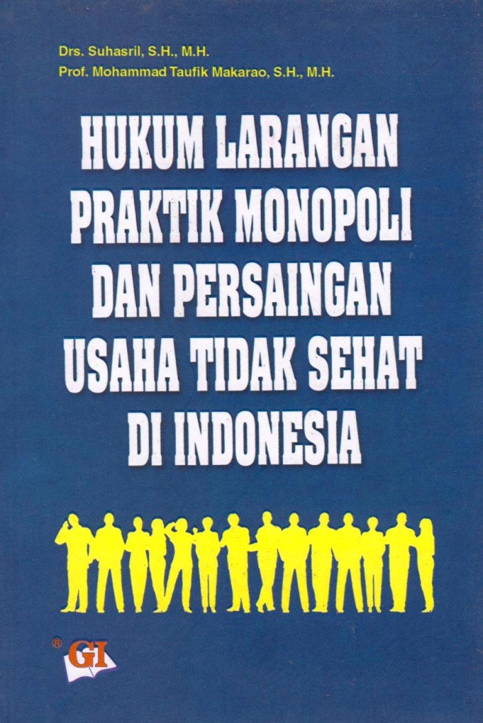 Hukum larangan praktik monopoli dan persaingan usaha tidak sehat di indonesia / Suharsil, Mohammad Taufik Makarao : editor, Risman Sikumbang, Yandi Hermawandi