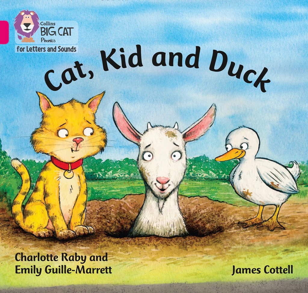 Cat, kid and duck