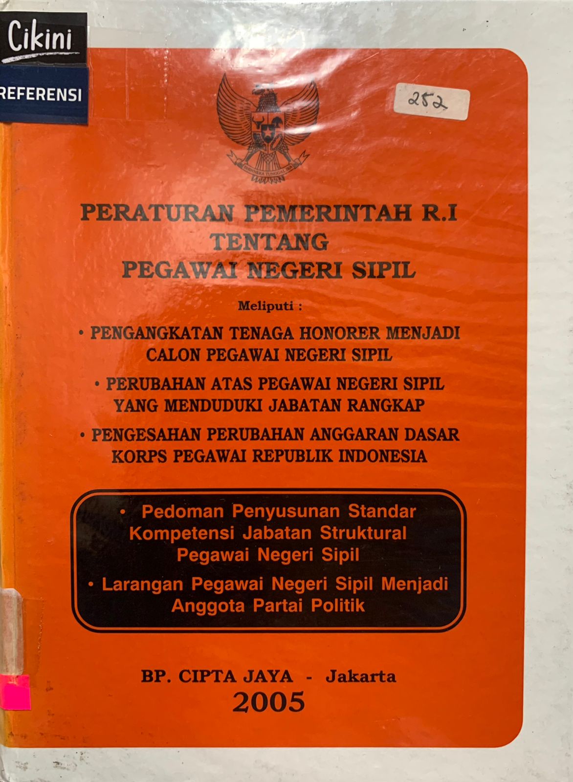 Peraturan pemerintah R.I tentang pegawai negeri sipil