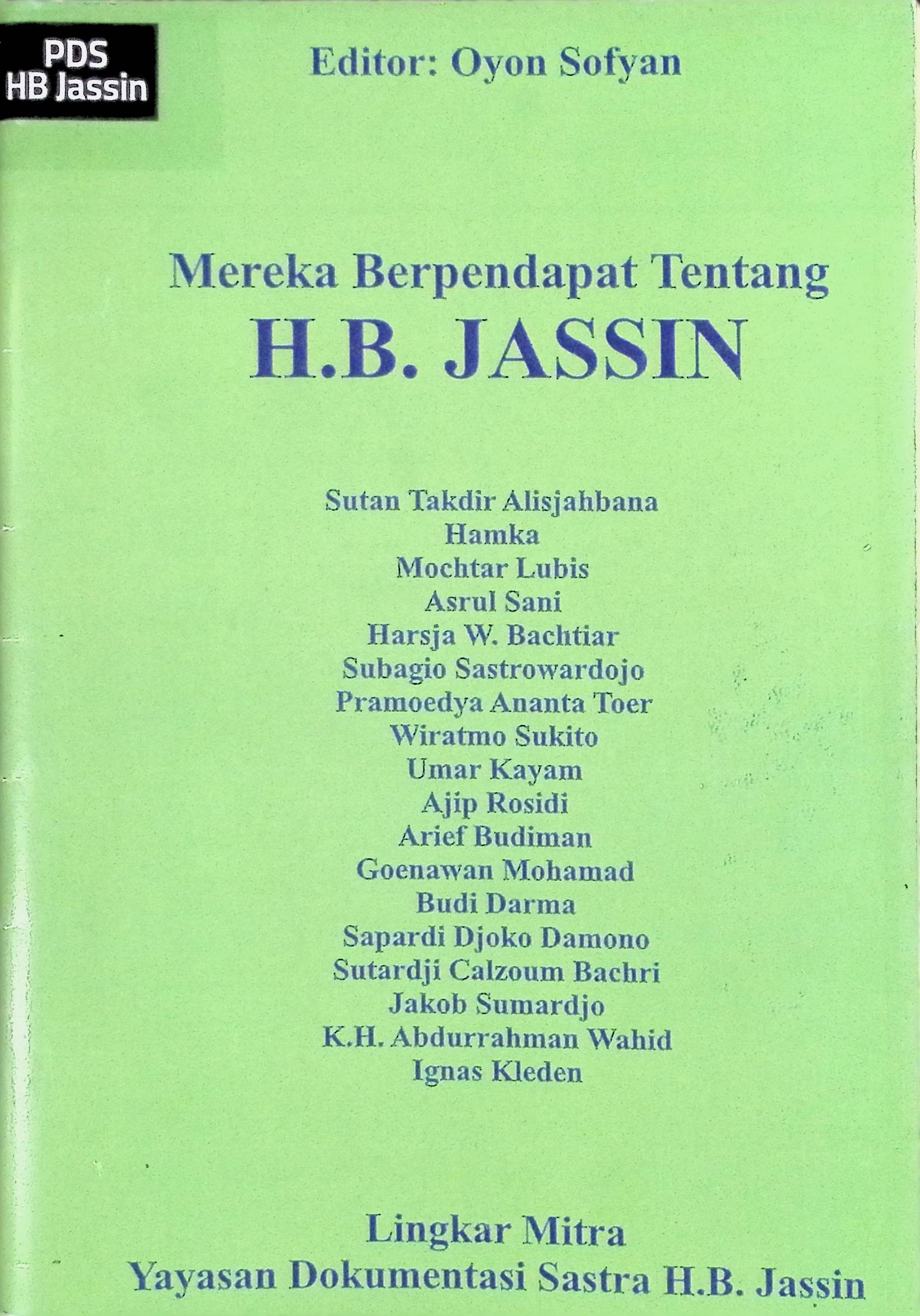 Mereka Berpendapat Tentang HB Jassin