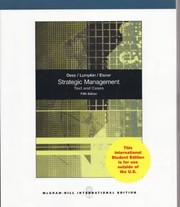 Strategic management :  text and cases / Gregory G. Dess, G.T Lumpkin, Alan B. Eisner