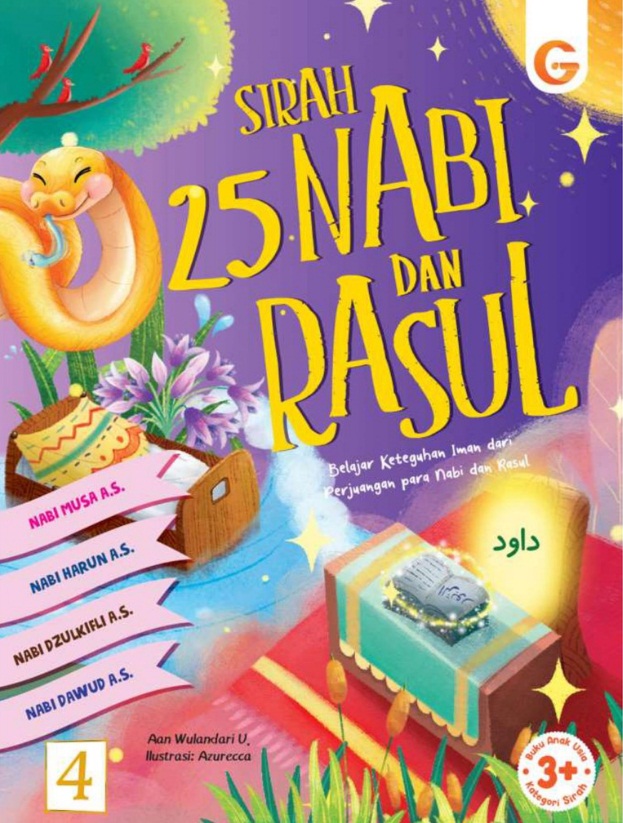Sirah 25 nabi dan rasul 4 :  Nabi Musa a.s. .- Nabi Dawud a.s. / Aan Wulandari; Ilustrator. Azurecca; Penyunting. Jumi Haryani