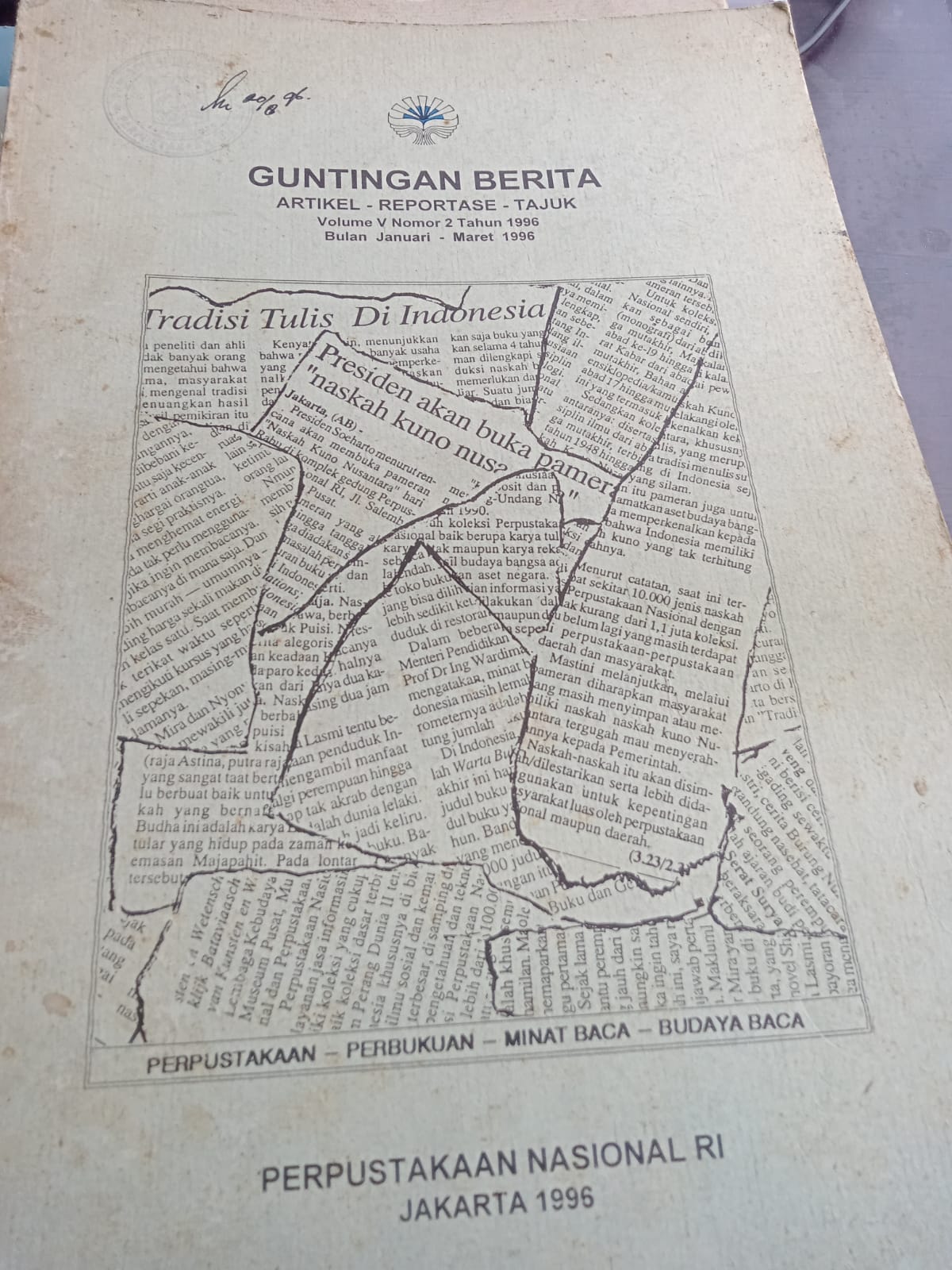 GUNTINGAN BERITA : ARTIKEL - REPOTASE - TAJUK : Bulan Januari - Maret 1996