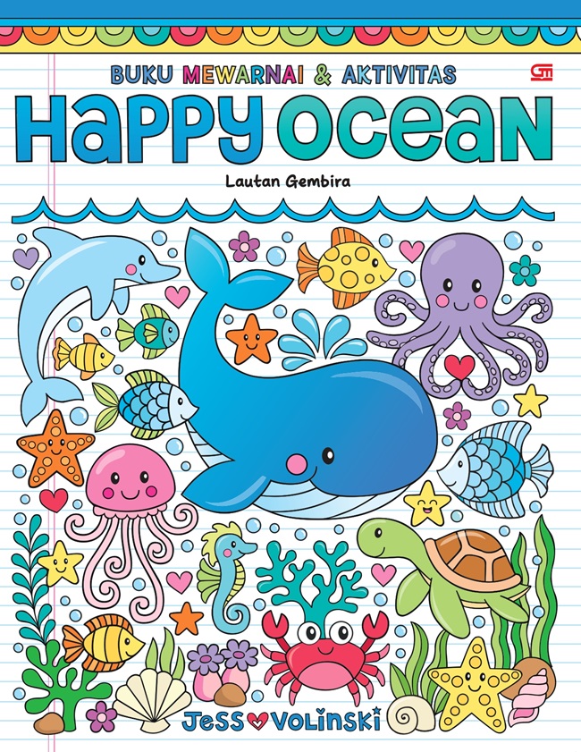 Happy ocean = Lautan gembira : Buku mewarnai & aktivitas