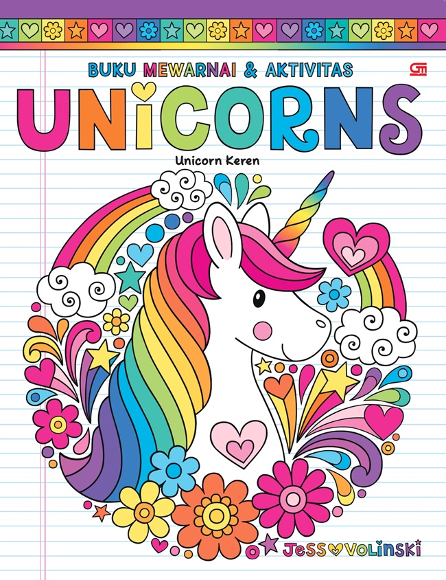 Unicorns = Unicorn keren : Buku mewarnai & aktivitas