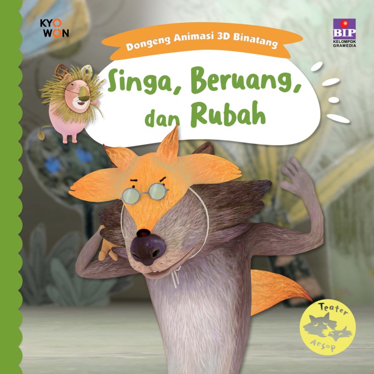 Dongeng animasi 3d binatang : singa, beruang, dan rubah