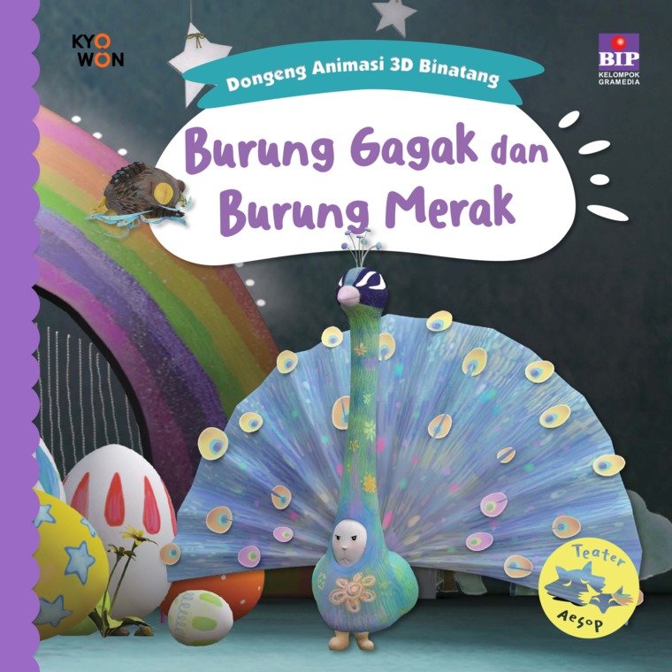 Dongeng animasi 3d binatang : burung gagak dan burung merak
