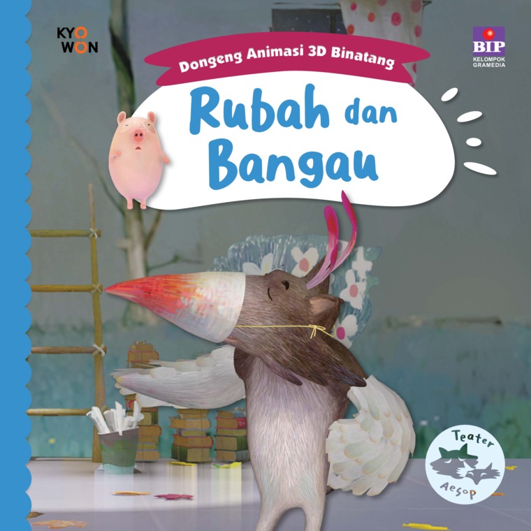 Dongeng animasi 3d binatang : rubah dan bangau