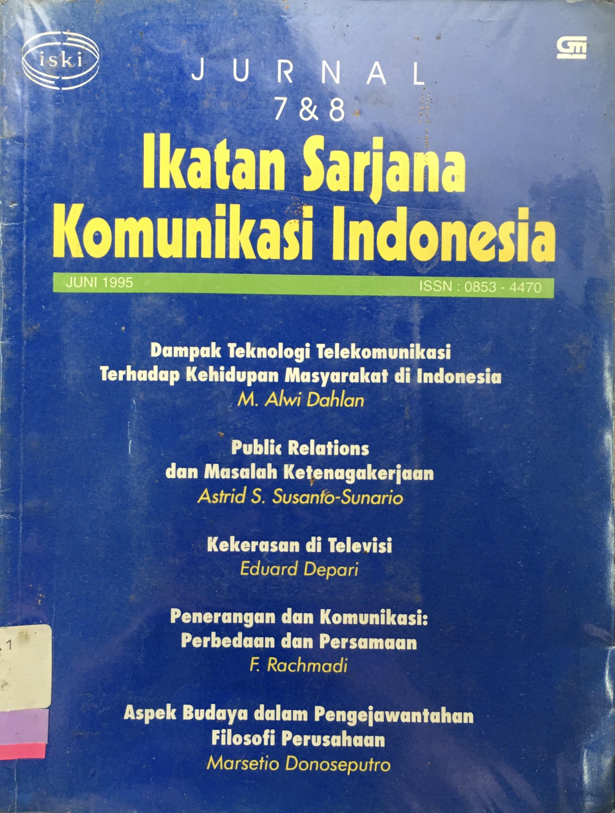 Jurnal 7&8 : Ikatan Sarjana Komunikasi Indonesia