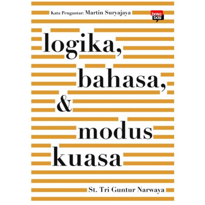 Logika, bahasa, & modus kuasa / Tri Guntur Narwaya; editor, Willy Pramudya