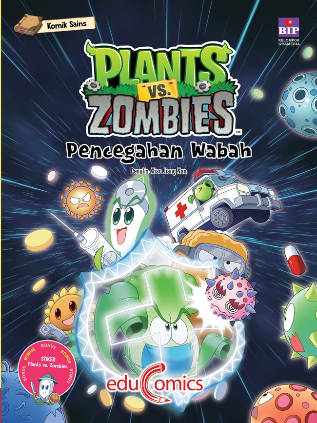 Komik sains plants vs zombies :  pencegahan wabah / Xiao Jiang Nan ; pengalih bahasa, Tilly Zaman, penyunting, Arnita Setiawati