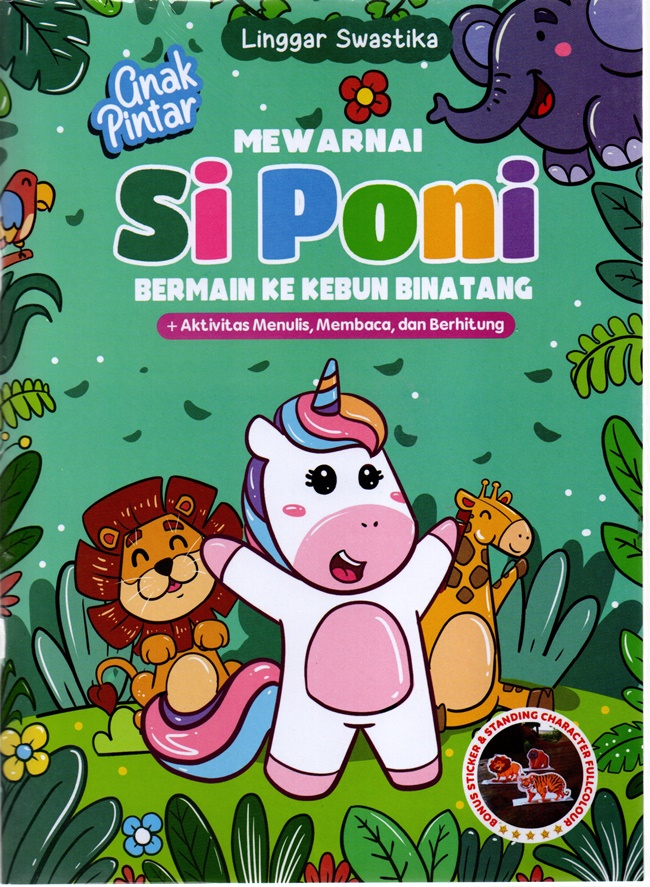 Mewarnai si poni bermain ke kebun binatang