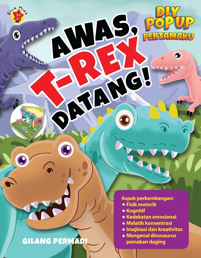 DIY pop up pertamaku : awas, t-rex datang!