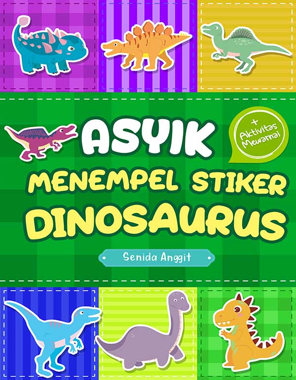 Asyik menempel stiker dinosaurus