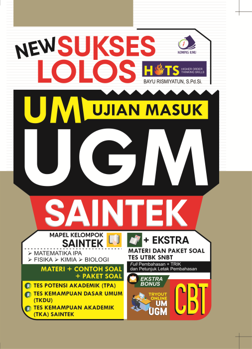 Tryout online UM UGM / Tim Tentor Master Gama; penyunting, Tim Kompas Ilmu