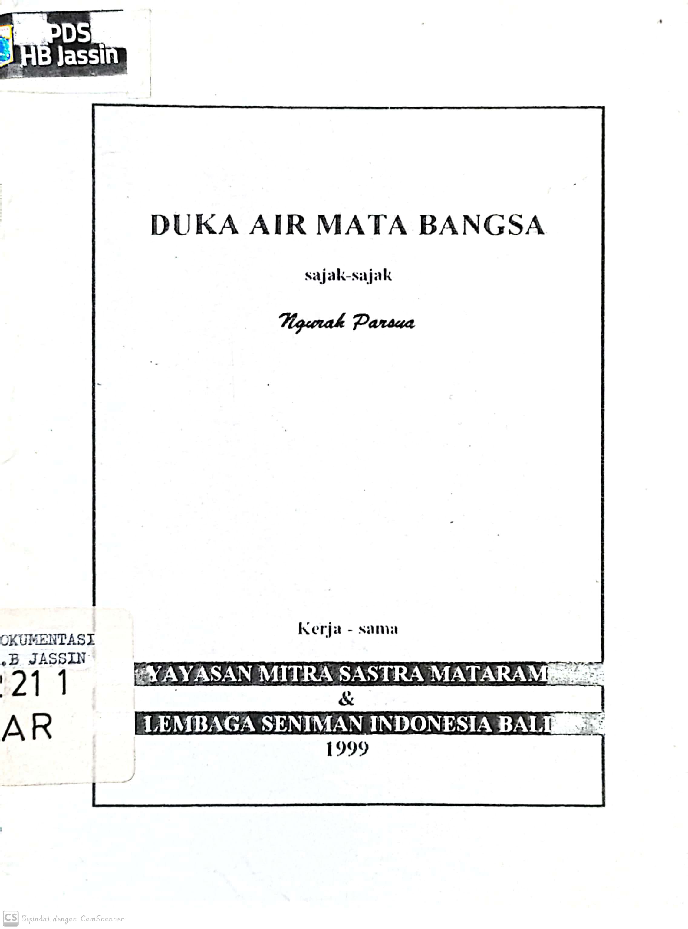 Duka air mata bangsa : antologi puisi