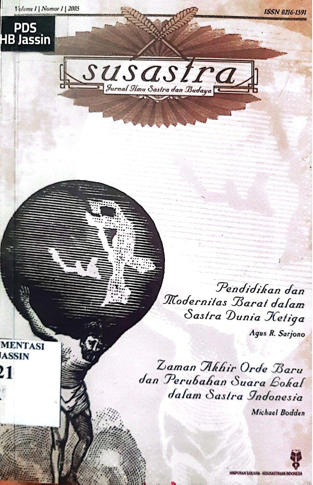 Susastra: Jurnal Ilmu Sastra dan Budaya / Agus R. Sarjono