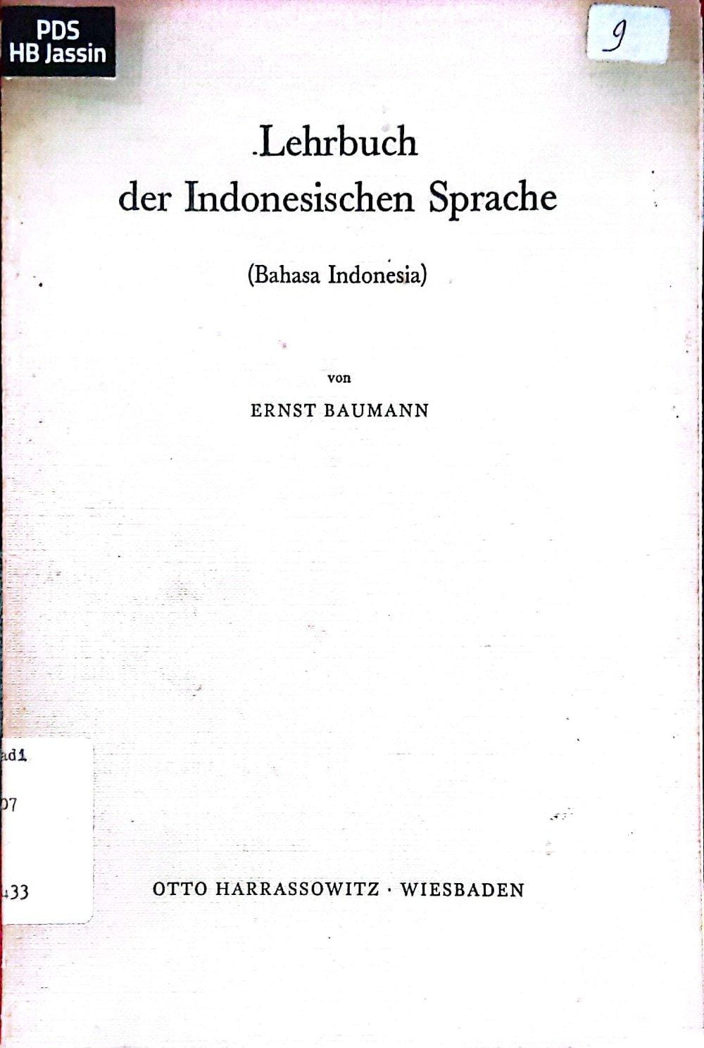 Lehrbuch Der Indonesischen Sprache / Bauman Ernst