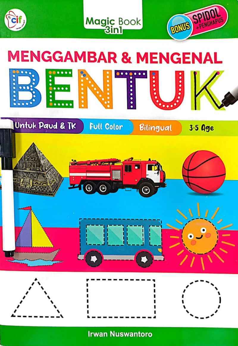 Magic book 3 in 1 menggambar & mengenal bentuk / Irwan Nuswantoro