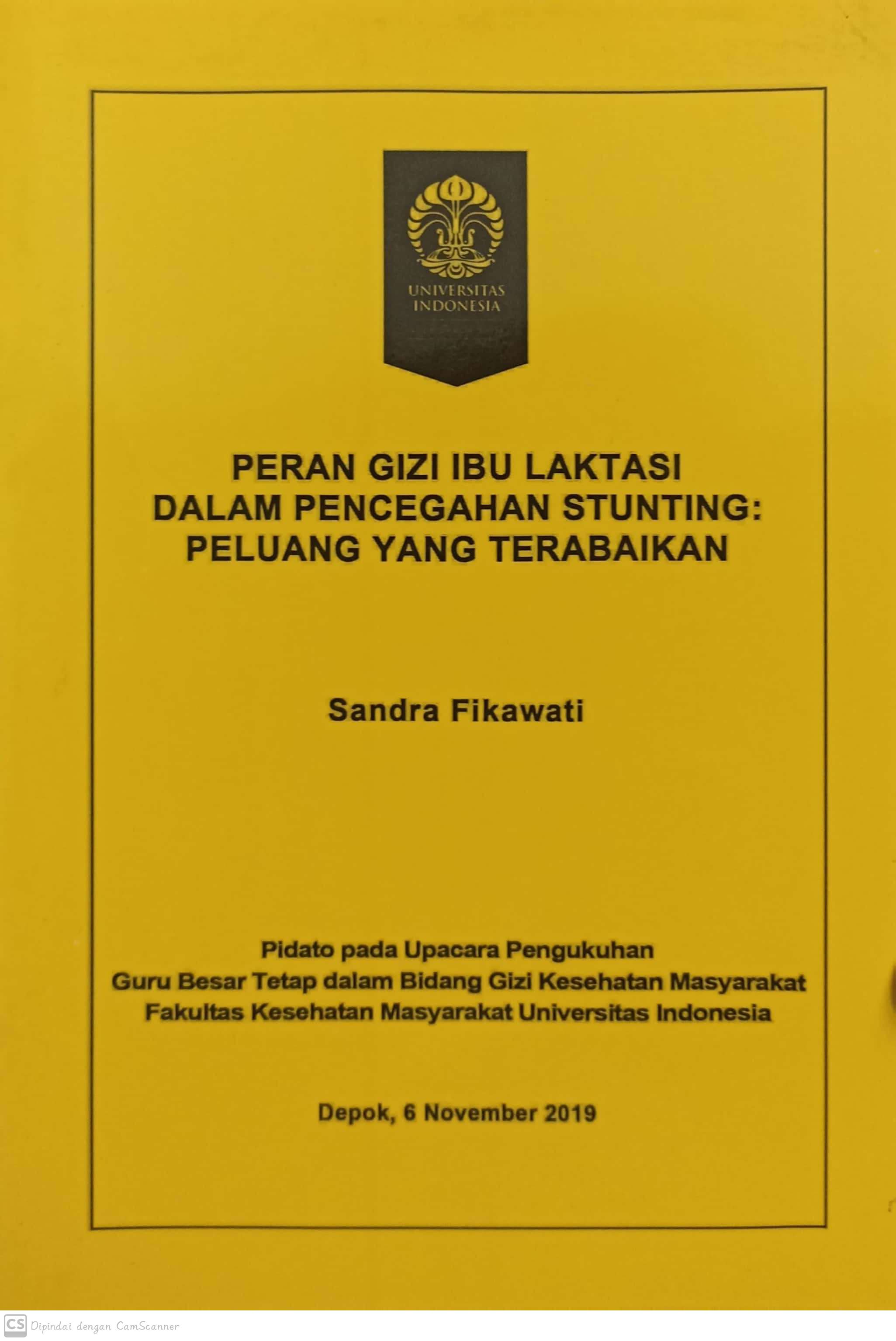 Peran gizi ibu laktasi dalam pencegahan stunting : peluang yang terabaikan