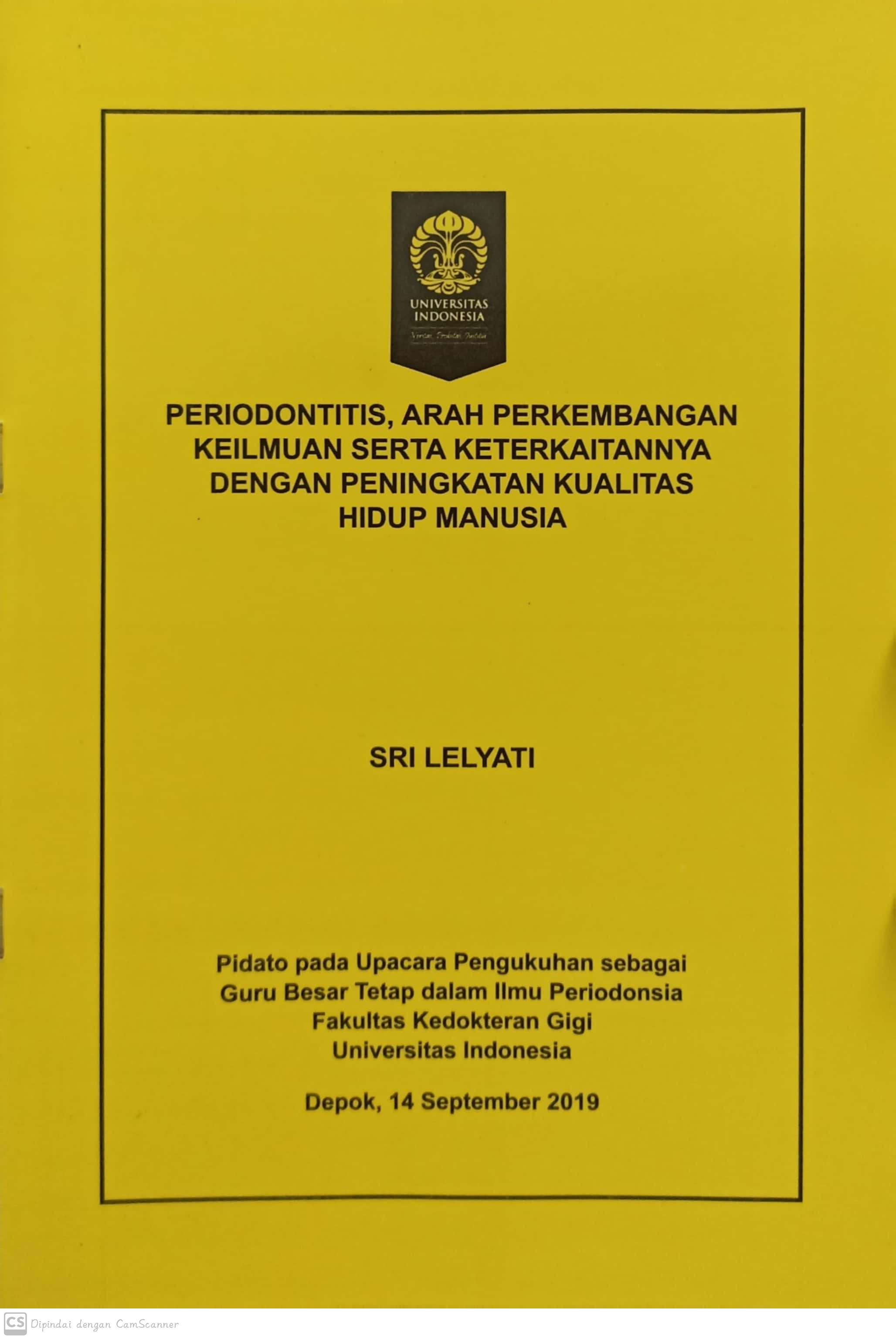Periodontitis,arah perkembangan keilmuan serta ketertarikannya dengan peningkatan kualitas hidup manusia