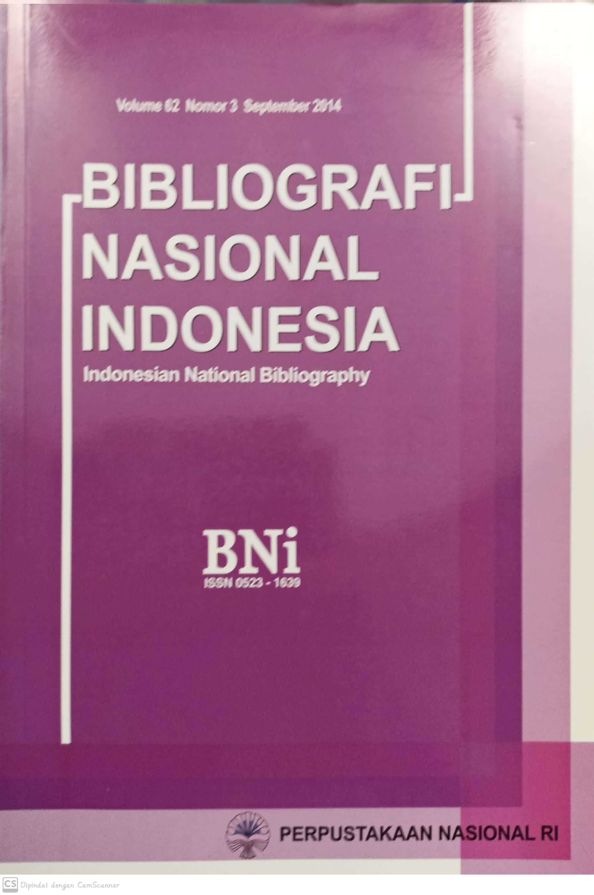 Bibliografi Nasional Indonesia volume 68 nomor 1 september 2020 :  indonesian national bibliograpy / penyunting, Nurwati, Jus'aini