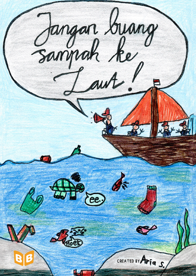 Jangan buang sampah ke laut!