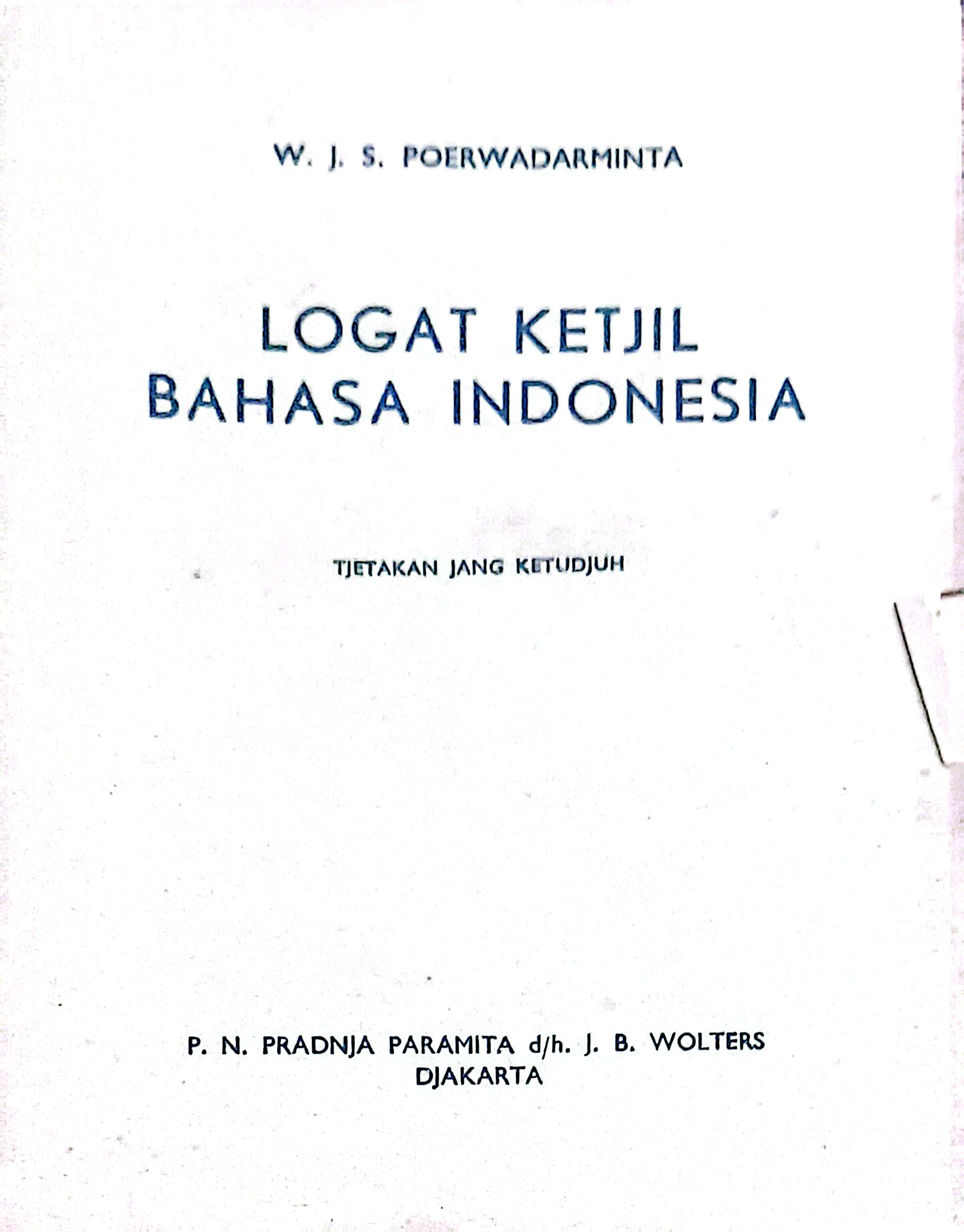 Logat Ketjil Bahasa Indonesia
