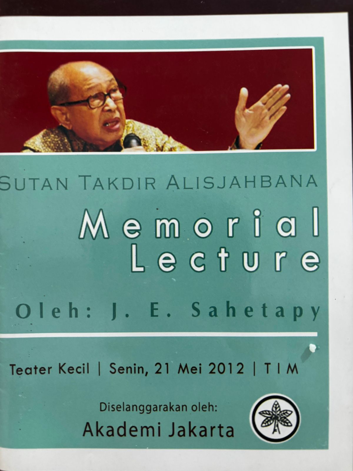 Memorial lecture : Sutan Takdir Alisjahbana