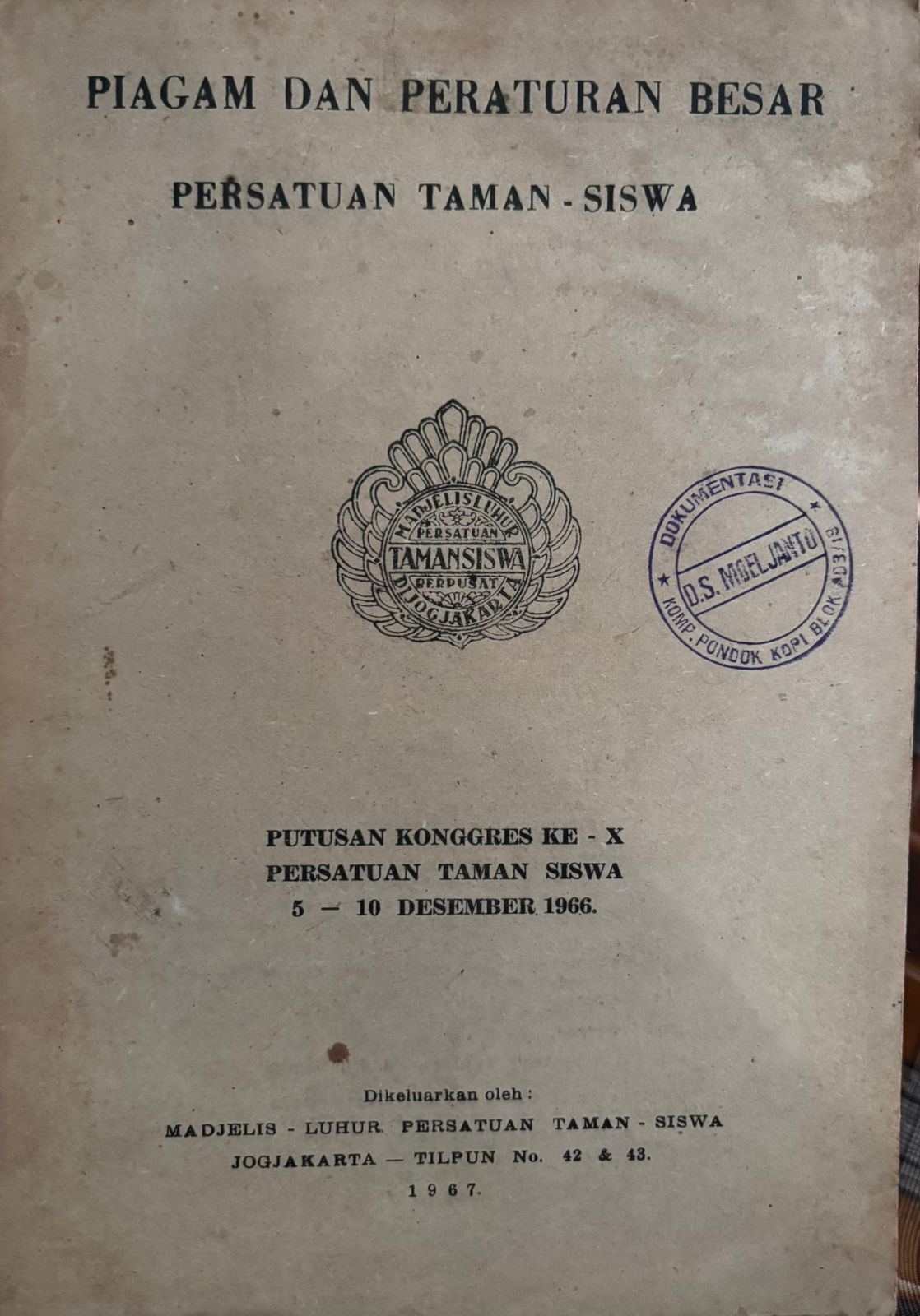 Piagam dan persatuan besar persatuan taman - siswa