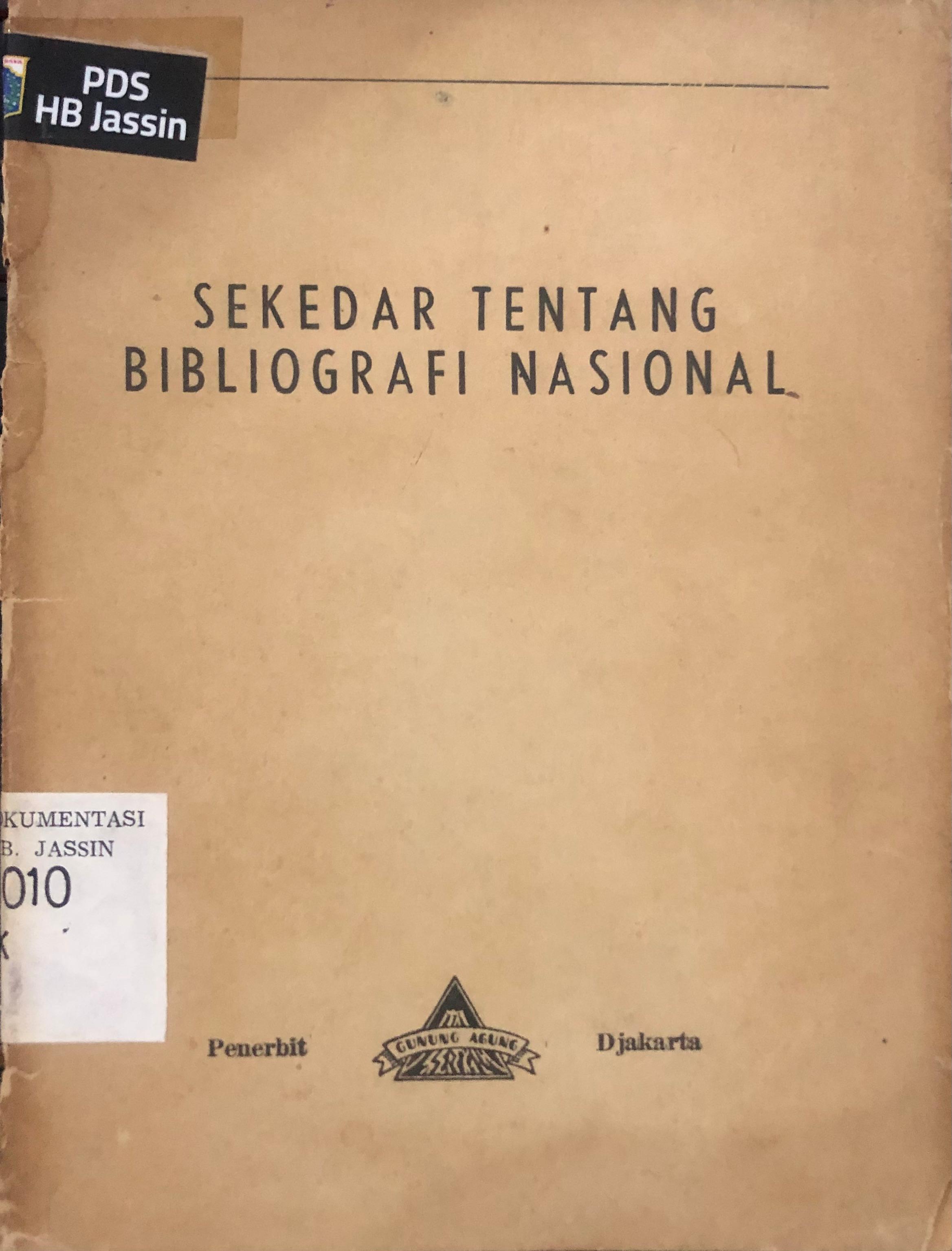 Sekedar tentang bibliografi nasional