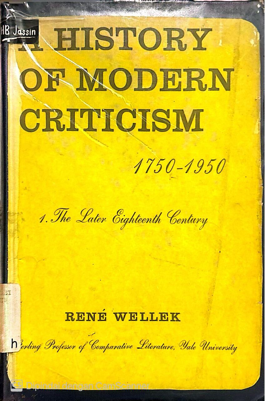 A History of Modern Criticism
