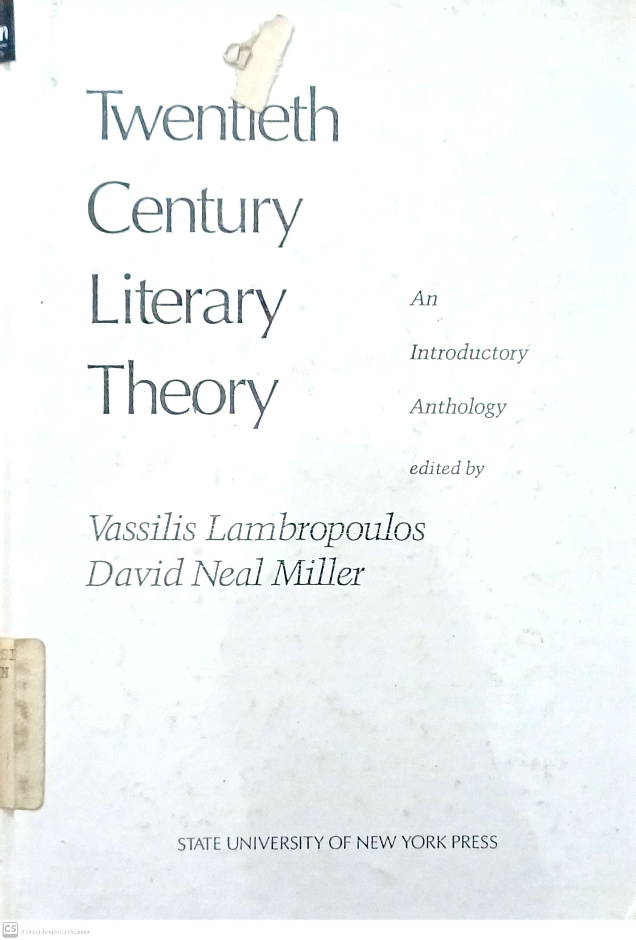 Twentieth Century Literary Theory
