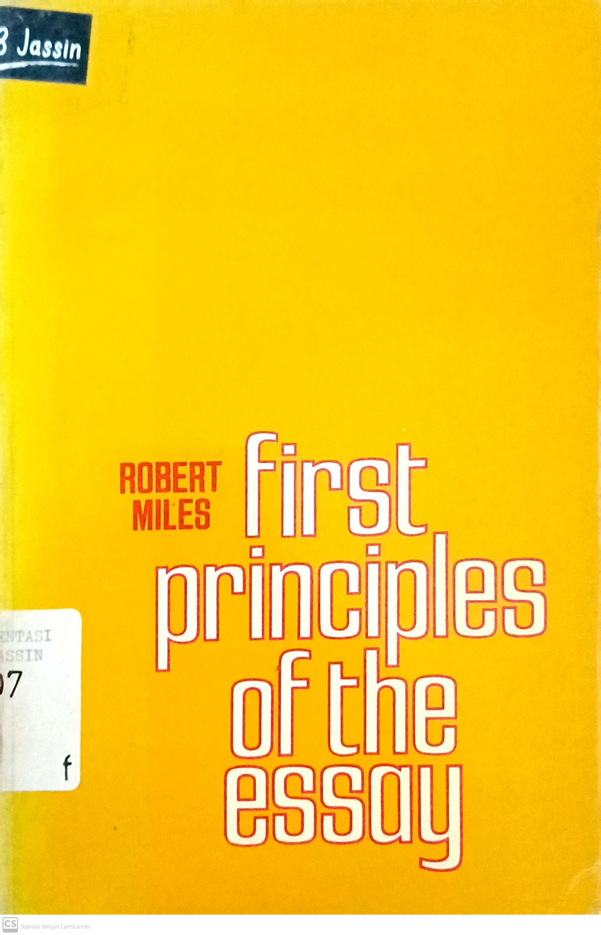 First Principles of The Essay