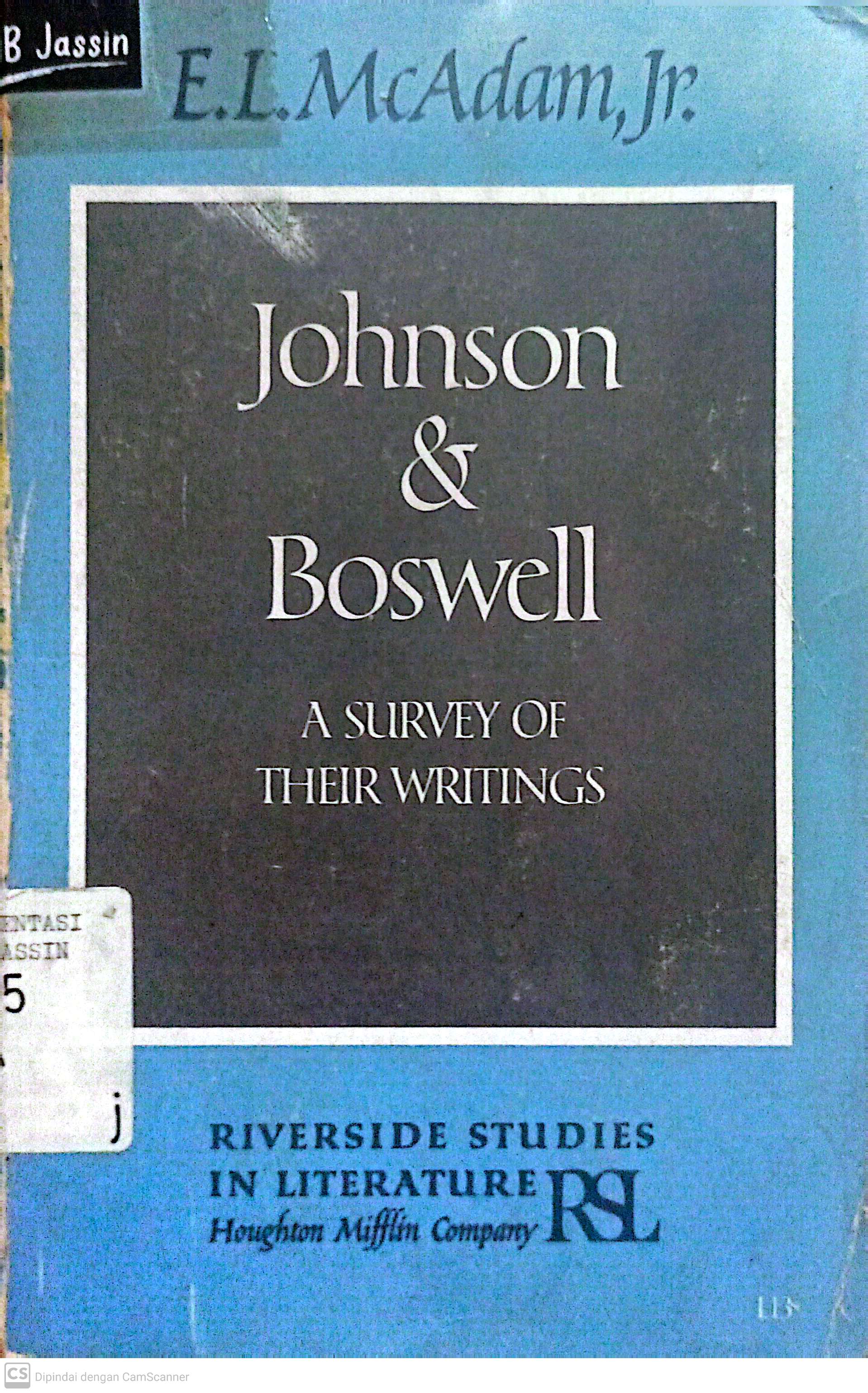 Johnson And Boswell : A Survey of Their Writings