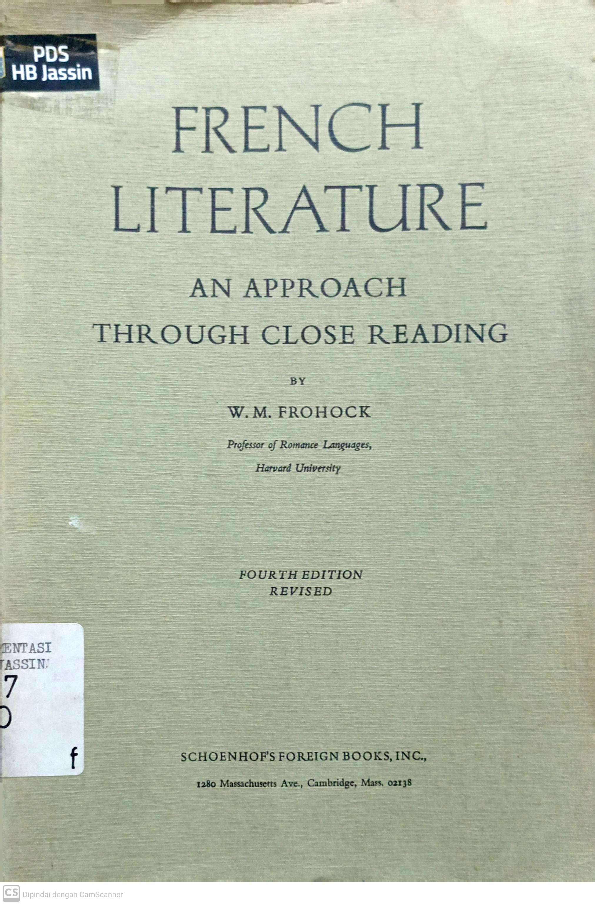 French Literature : an approach through close reading