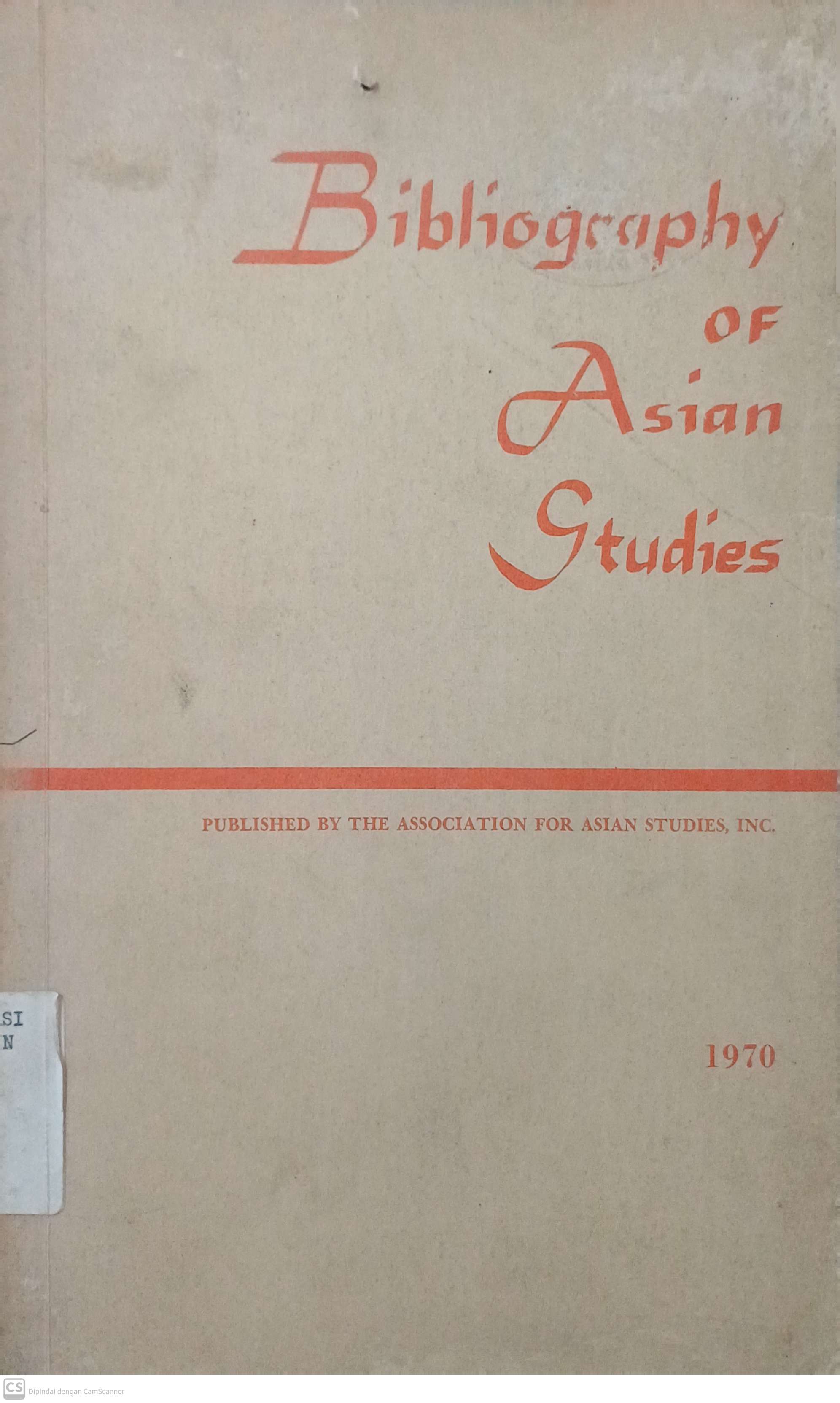 Bibliography of asian studies 1970
