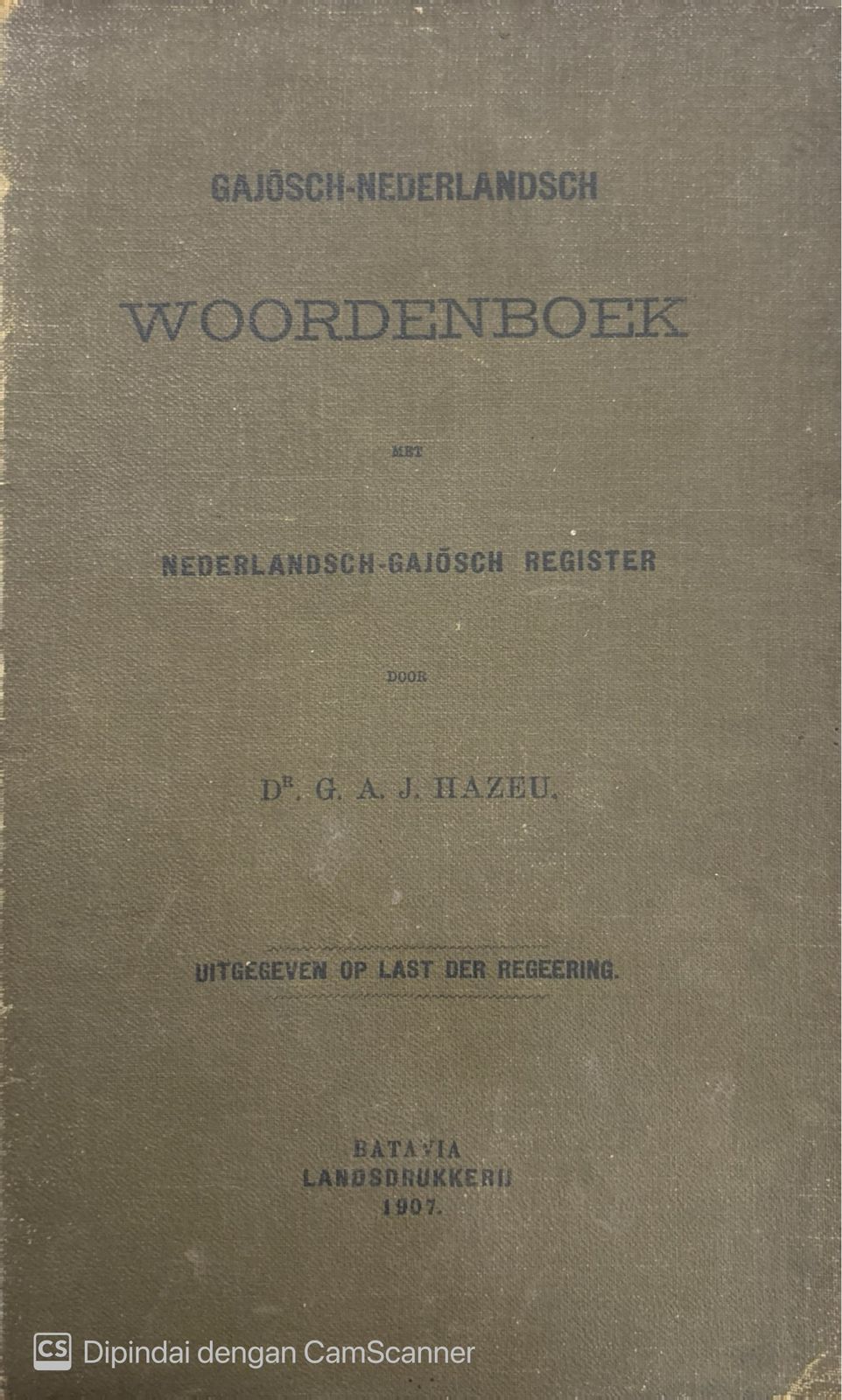 Woordenboek : Nederlandsch-gajosch register