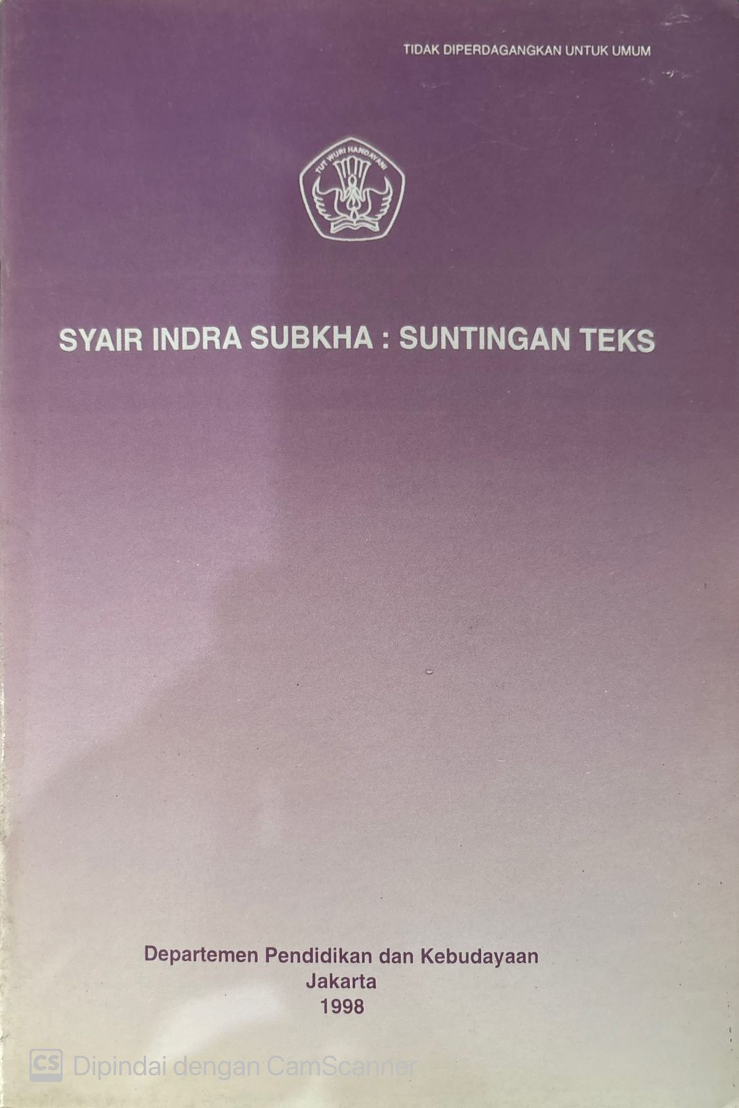 Syair indra subakha : Suntingan teks