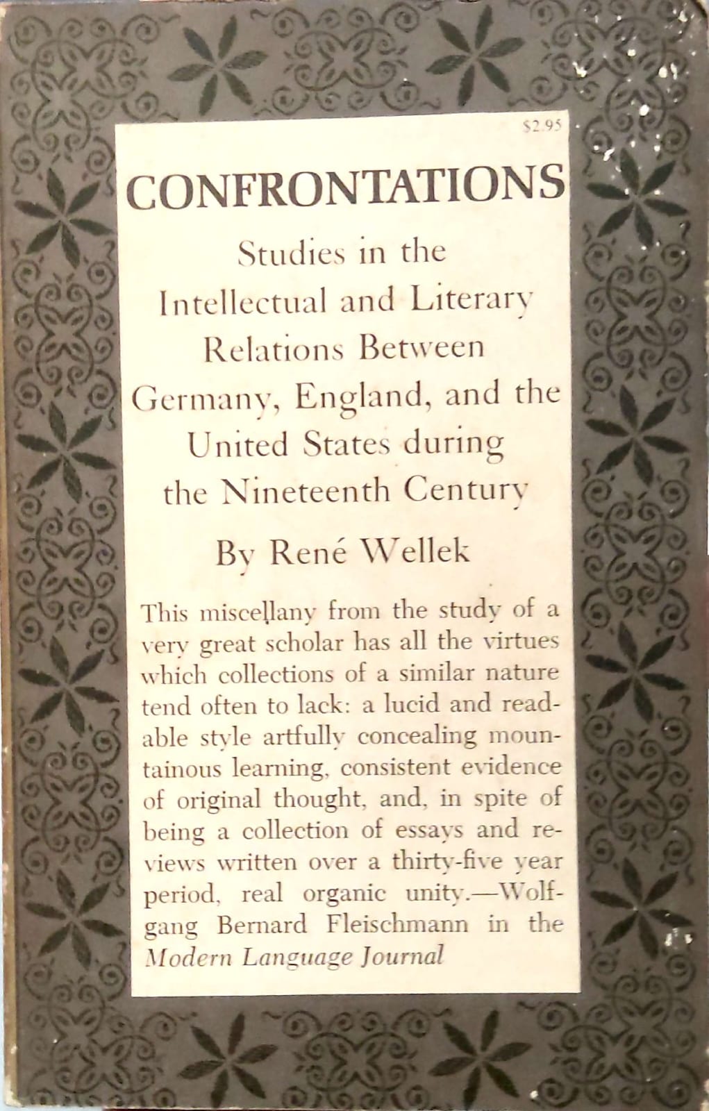 Confrontations: Studies in the Intellectual and Literary Relations between Germany, England, and the United States during the Nineteenth Century