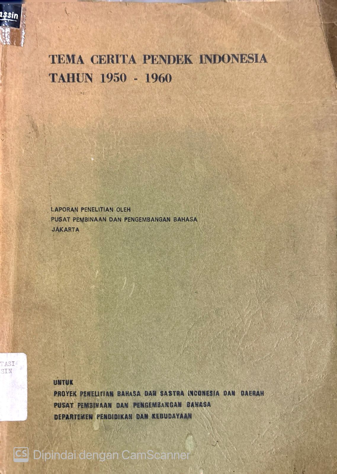 Tema Cerita Pendek Indonesia tahun 1950 - 1960