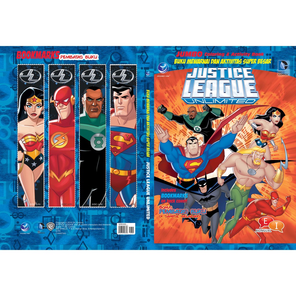 Justice league unlimited : buku mewarnai dan aktivitas super besar