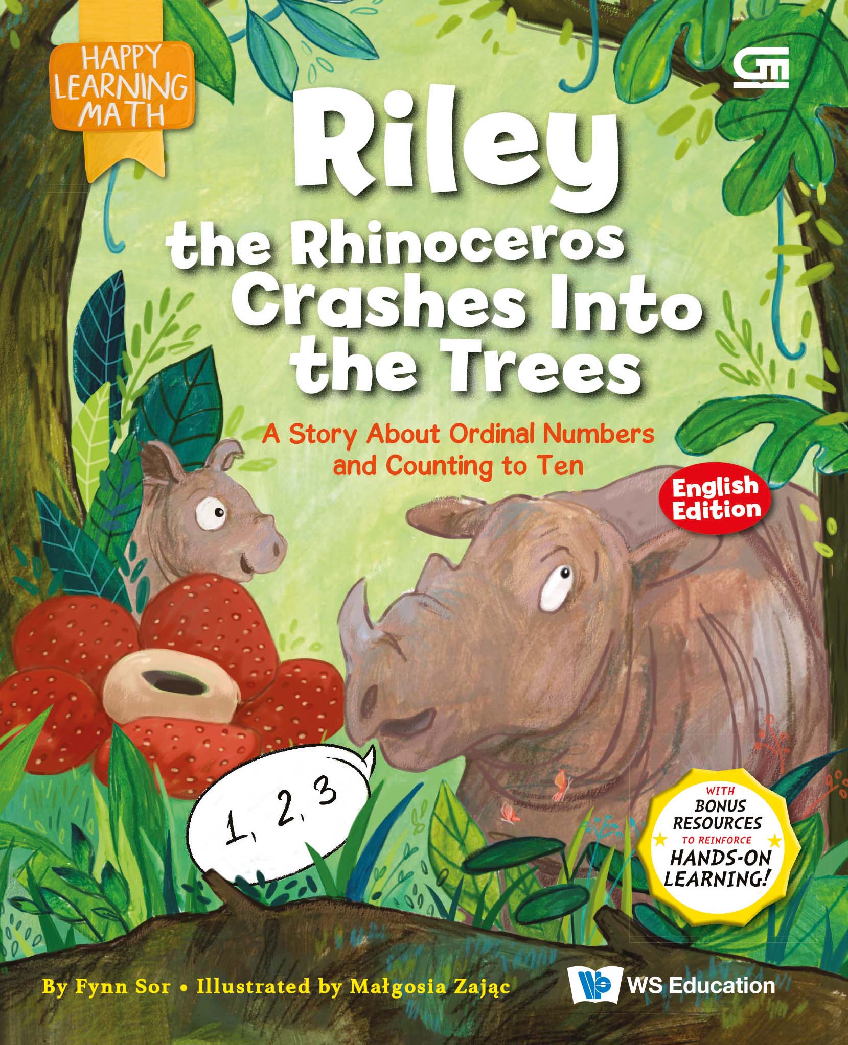 Happy learning Math - Riley the Rhinoceros crashes into the trees